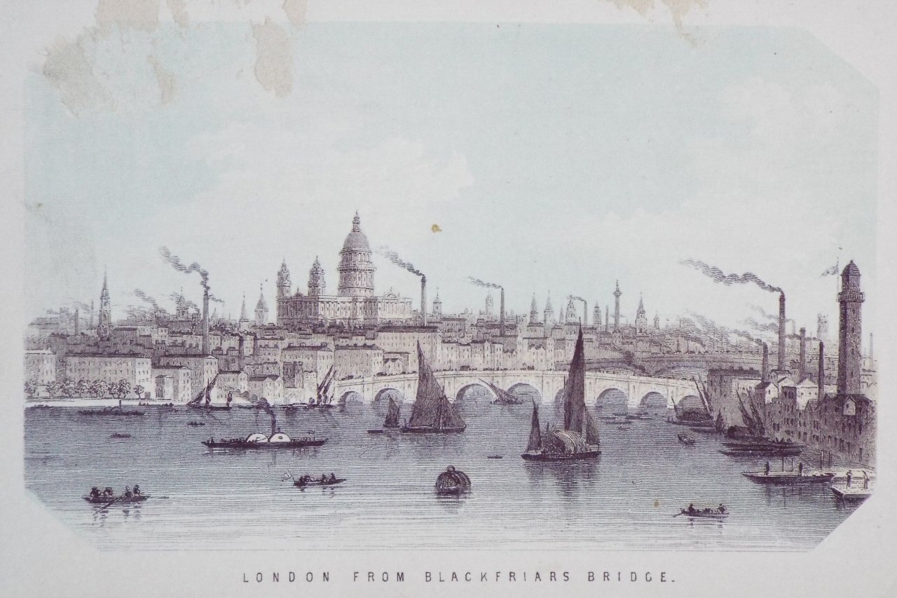 Chromo-lithograph - London from Blackfriars Bridge.